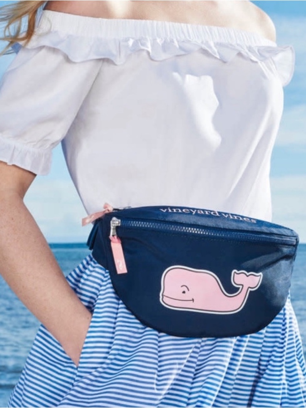 Vineyard vines x Target Navy Blue Whale Fanny Pack